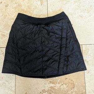 PrAna Diva Wrap Skirt Chevron Quilted Sherpa Black Size Small